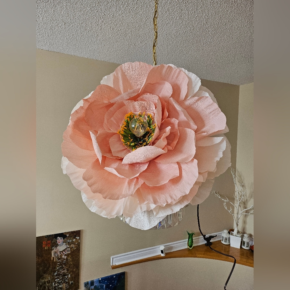Elegant Pink Floral Ceiling Light